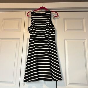 White House Black Market Black and White Midi Dress